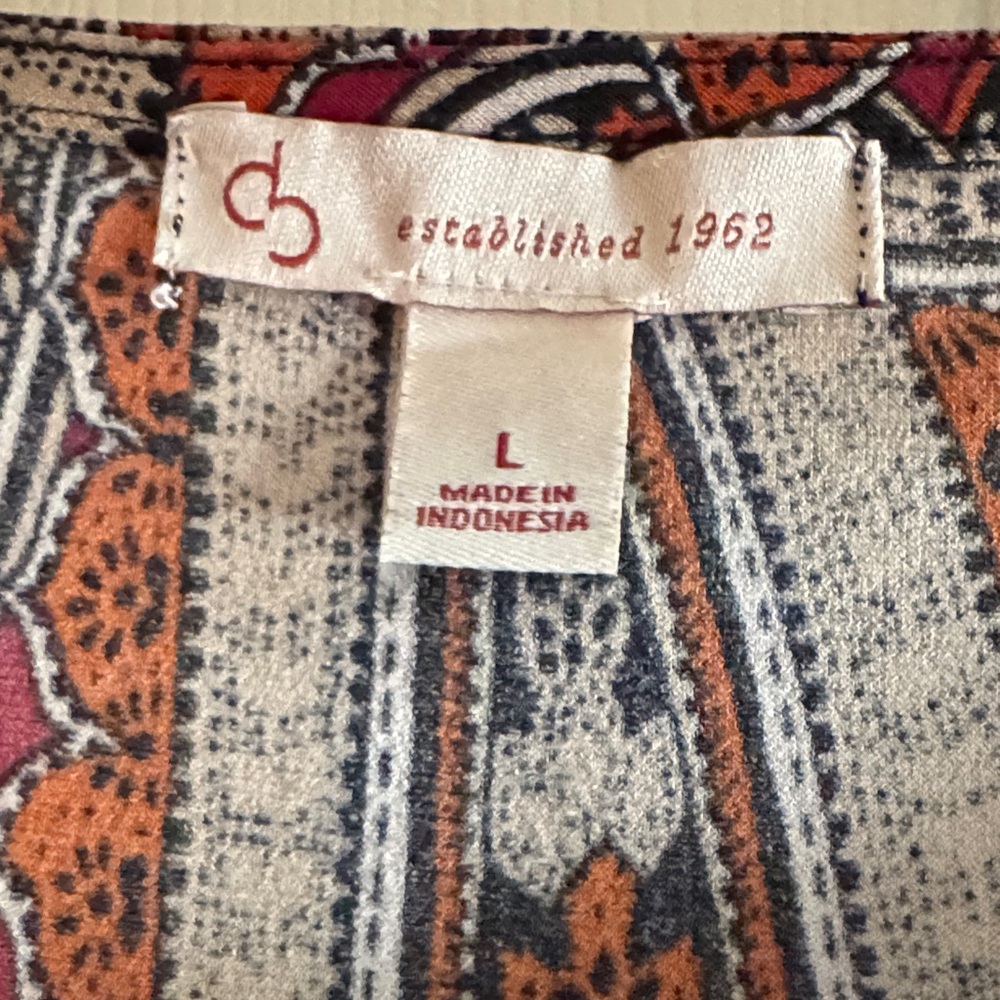 Dressbarn Established 1962 Sleeveless Paisley Blouse- L - Picture 3 of 7